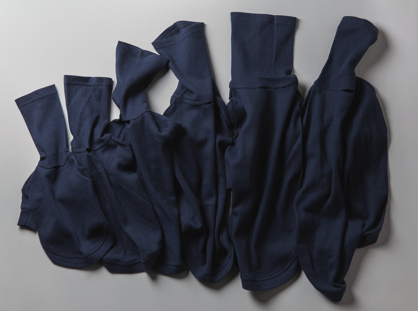 Waffle Turtleneck Shirts -Navy