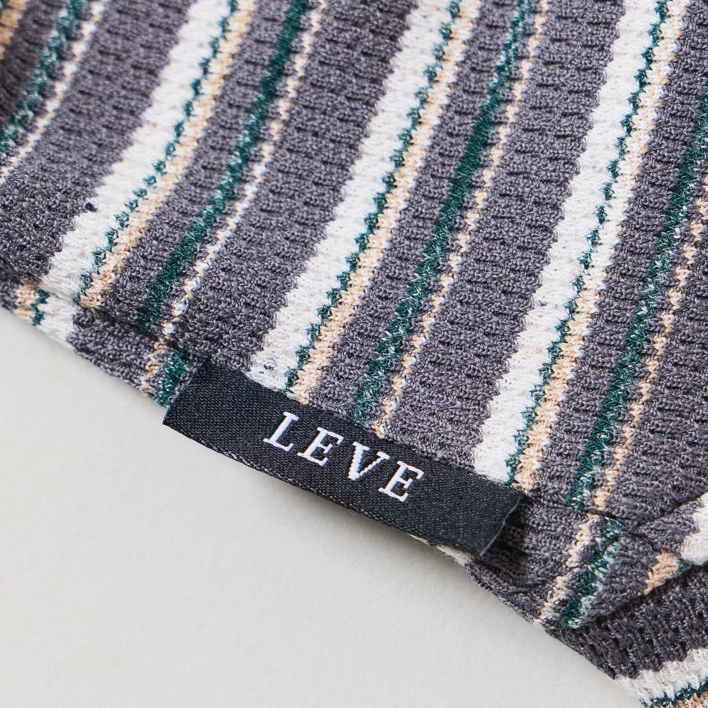 Multi Border Turtleneck Shirts -Charcoal Gray