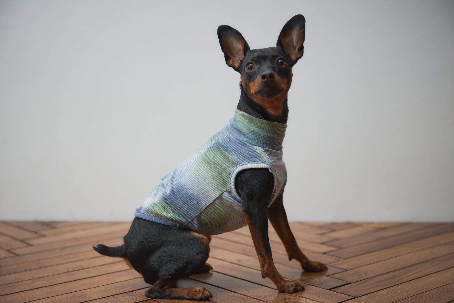 Tie Dye High-neck Vest - Green