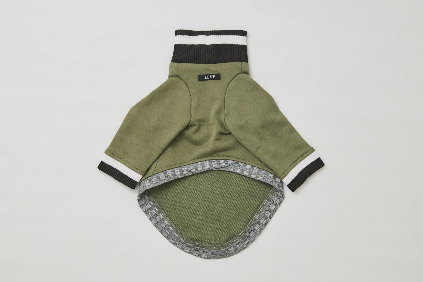 Ribbed Border Sweater -Olive