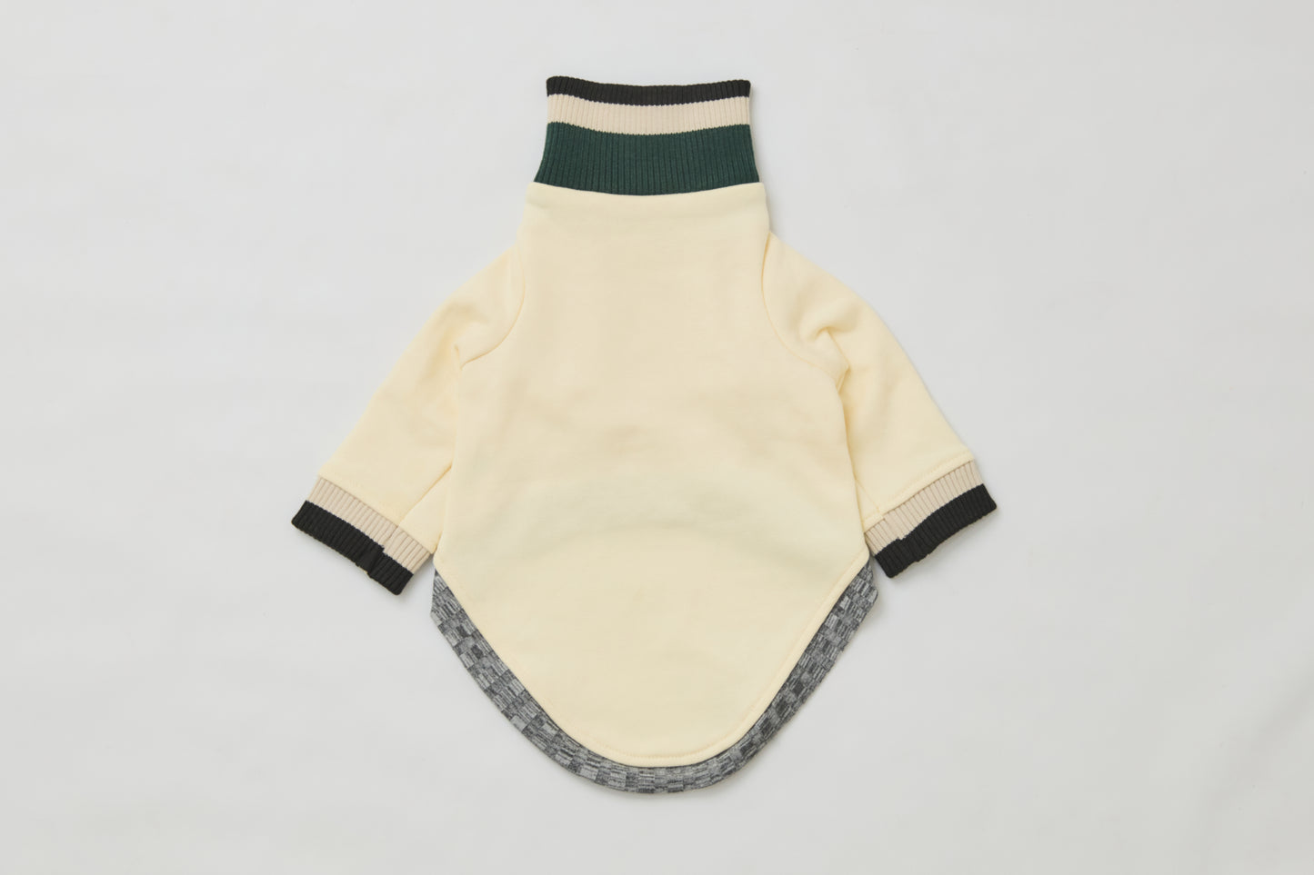 Ribbed Border Sweater -Ivory