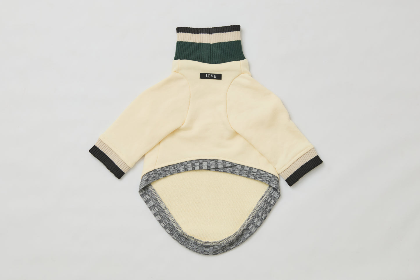 Ribbed Border Sweater -Ivory