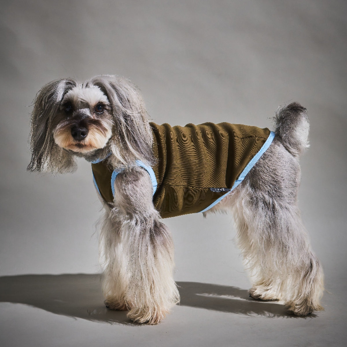 Rib Bi-color Vest -Brown