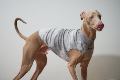 Tie Dye High-neck Vest - Grey