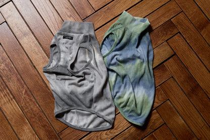 Tie Dye High-neck Vest - Grey