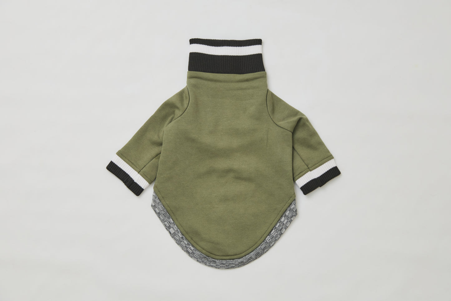 Ribbed Border Sweater -Olive