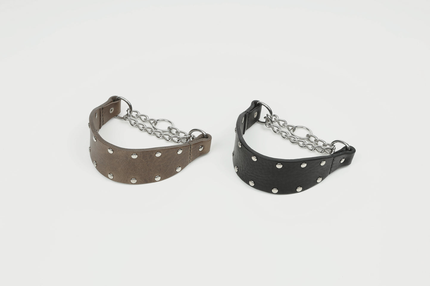Leather Stud Half Choke -Black