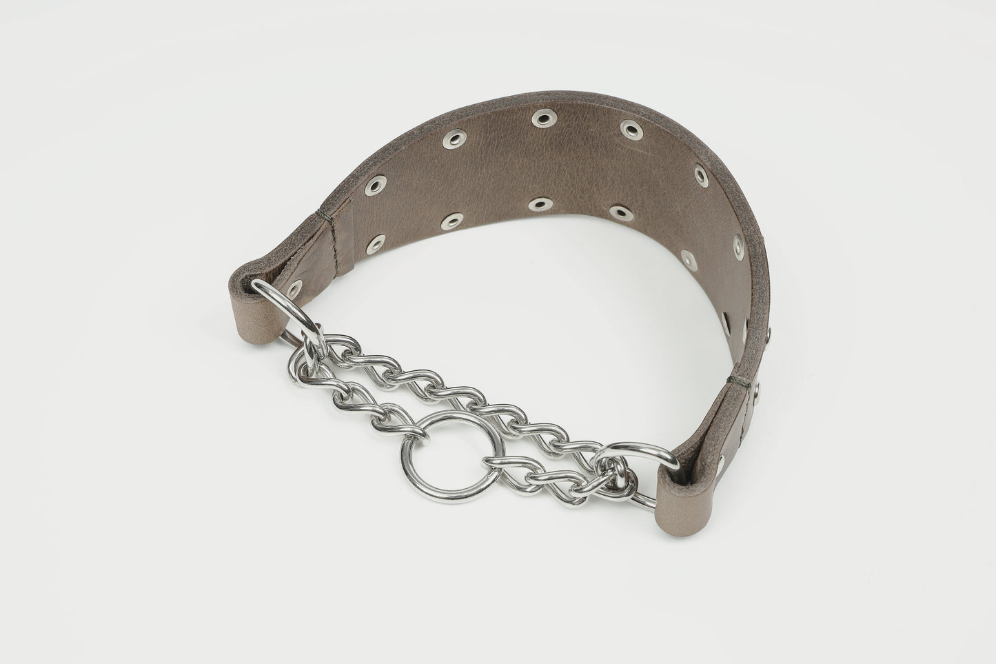 Leather Stud Half Choke -Black