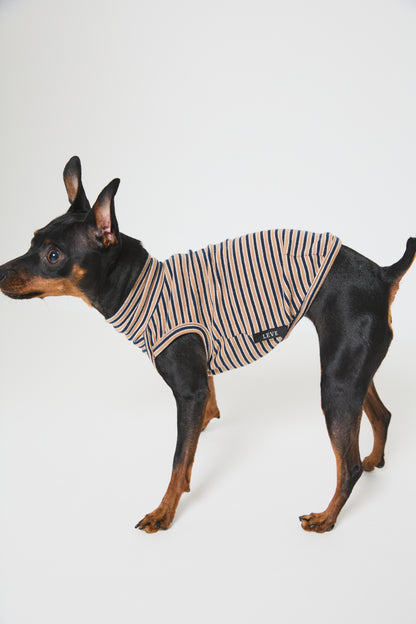 Multi Border High-neck Vest - Mustard