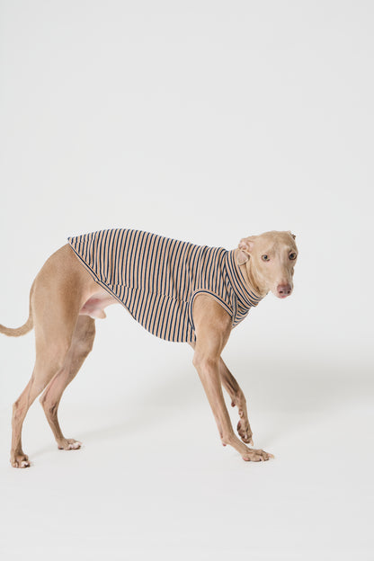 Multi Border High-neck Vest - Mustard
