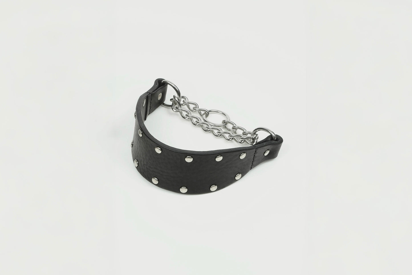 Leather Stud Half Choke -Black