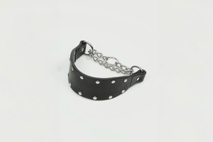 Leather Stud Half Choke -Black