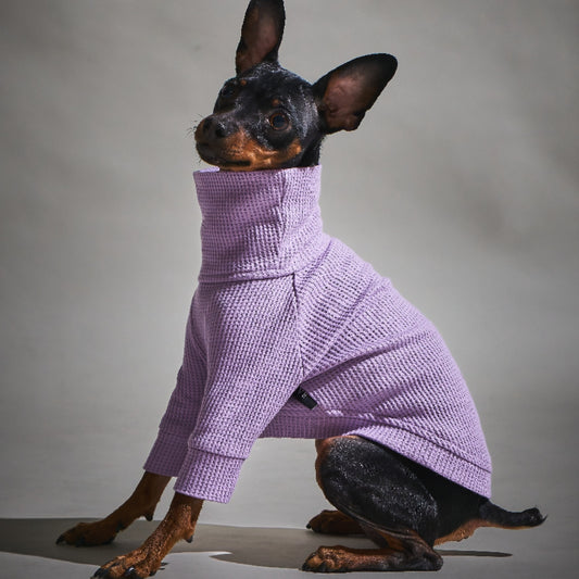Waffle Turtleneck Shirts - II -Lavender