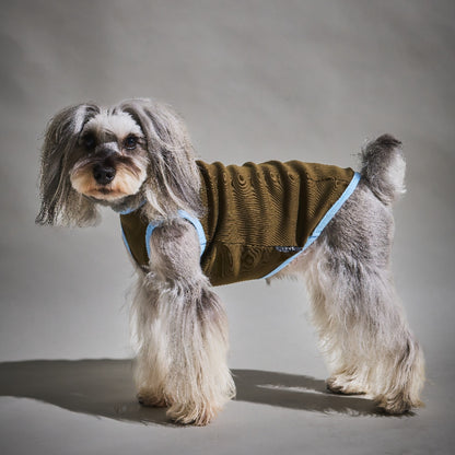 Rib Bi-color Vest -Brown