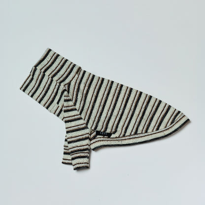 Multi Border Turtleneck Shirts -Oatmeal