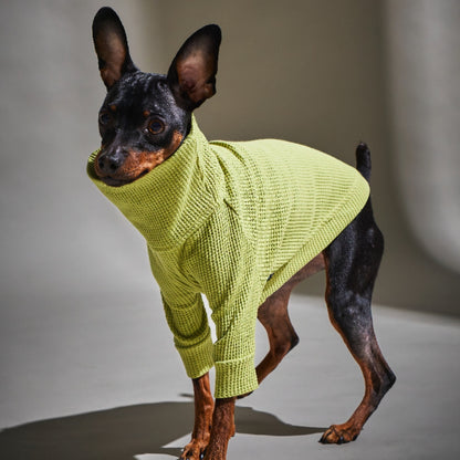 Waffle Turtleneck Shirts - II -Pistachio