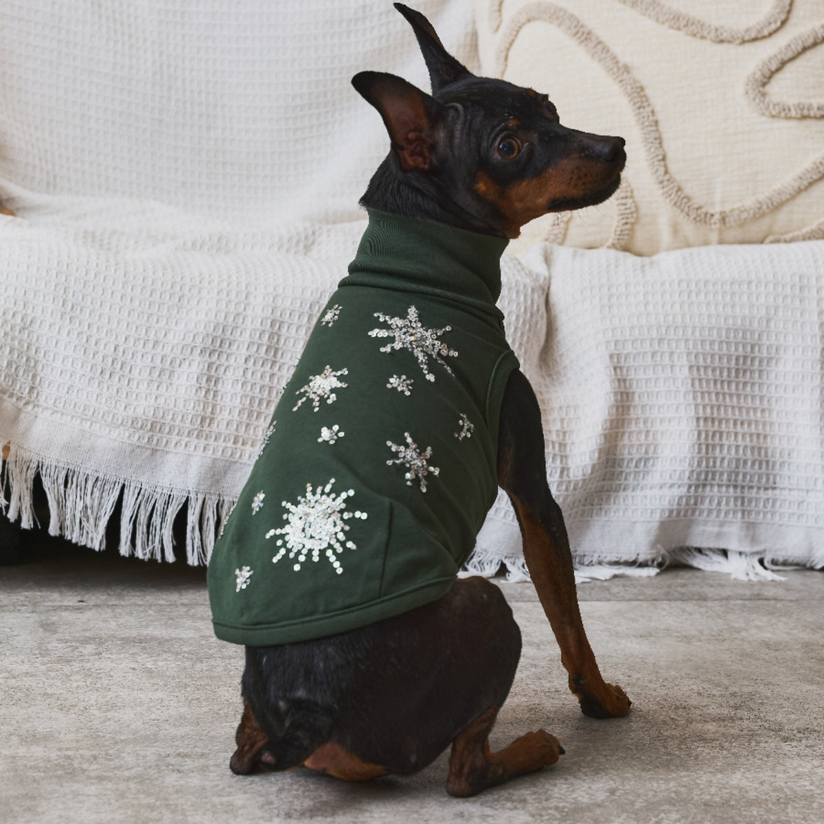 Sequin Vest - Olive